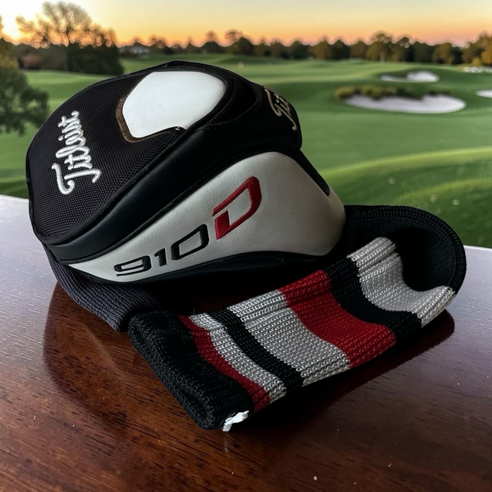 Titleist 910D Driver Headcover Golf Club Head Cover White Black Red Sock
